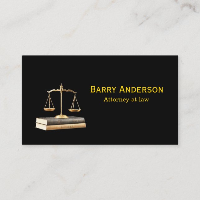 Carte De Visite Justice Scales on Books -- Attorney (Devant)