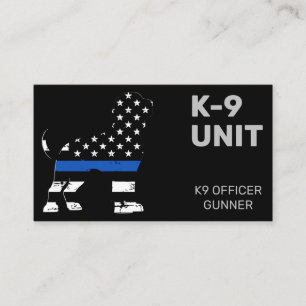 Carte De Visite K9 Unité d'application de la loi Mince Ligne bleue