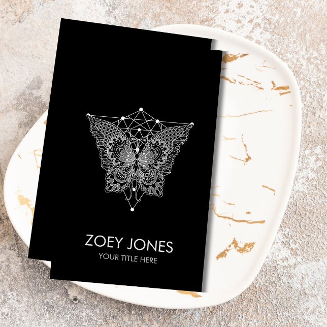 Carte De Visite Kabbalah L'Arbre de la Vie Ornement Papillon (Créateur téléchargé)