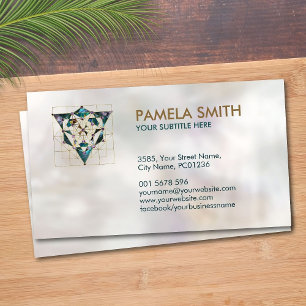 Carte De Visite Kabbalah L'Arbre de Vie Marbre et Or