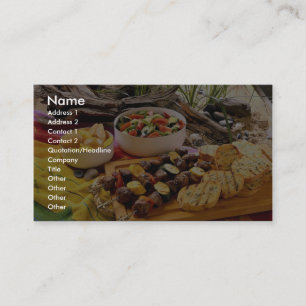 Carte De Visite Kabob shish de boeuf délicieux avec des salades