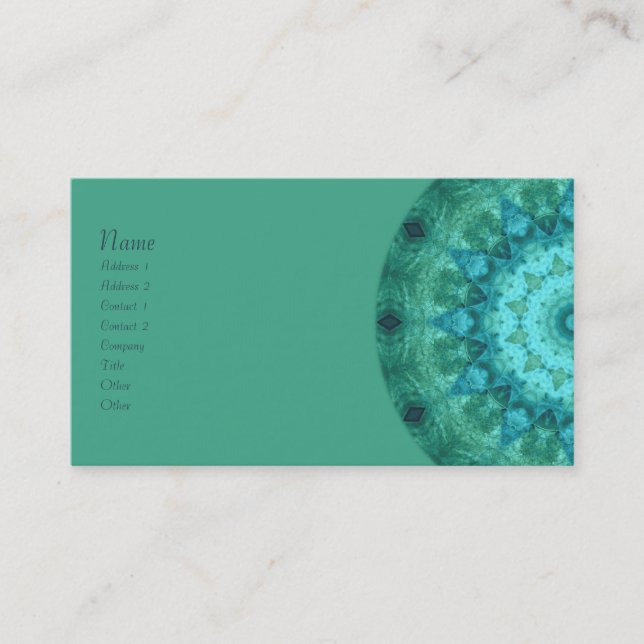 Carte De Visite Kaléidoscope de médaillon d'océan (Devant)