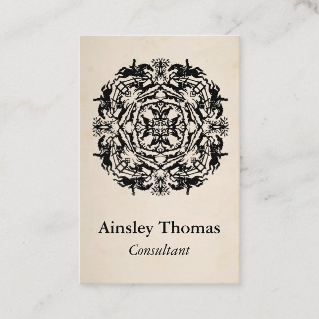 Carte De Visite Kaléidoscope équestre vintage (Devant)