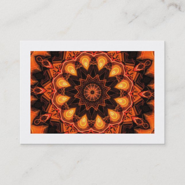 Carte De Visite Kaleidoscope orange 07 (bordé) (Devant)