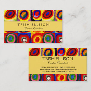 Carte De Visite Kandinsky Farbstudie Cercles Carré Quadrate Art