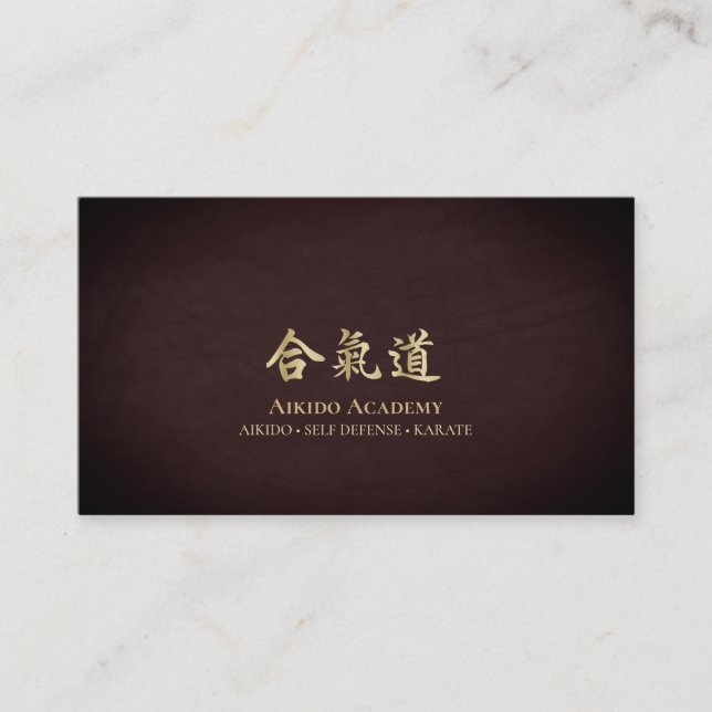 Carte De Visite Kanji Aikido Or (Devant)