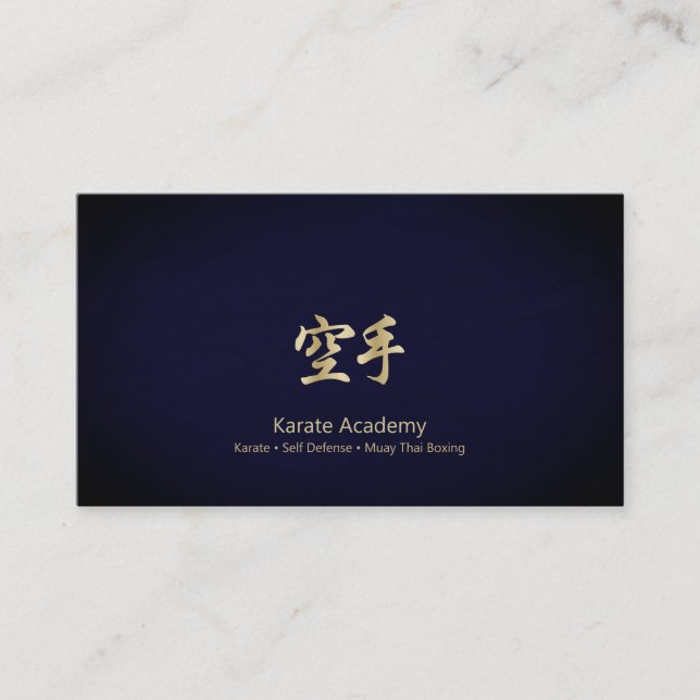 Carte de visite Kanji Karate Gold (Devant)