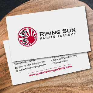 Carte De Visite Karate Academy - Rising Sun Kanji