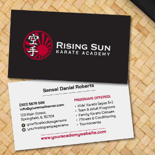 Carte De Visite Karate Academy - Rising Sun Kanji