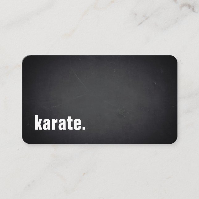 Carte De Visite karate. Modern Minimalist Blackboard Professional (Devant)