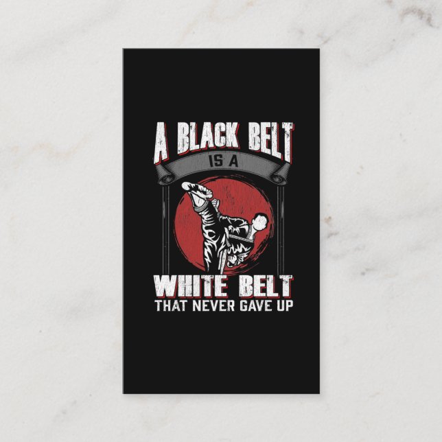 Carte De Visite Karate Taekwondo Black Belt Martial Arts Fighter (Devant)