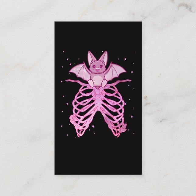 Carte De Visite Kawaii Anime Animal Pastel Goth Bat (Devant)