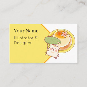 Carte De Visite Kawaii Hamster Pudding Japonais - Dessert Purin Ar