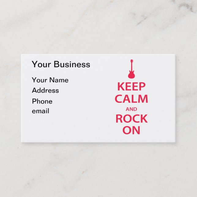 Carte De Visite Keep Calm and Rock On ! (Devant)