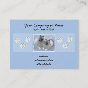 Carte De Visite Keeshond Paire de Kees Peinture Art animal origina
