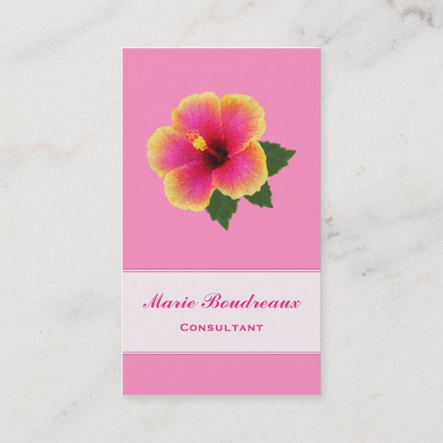 Carte De Visite Ketmie lumineuse sur le rose (Dos)