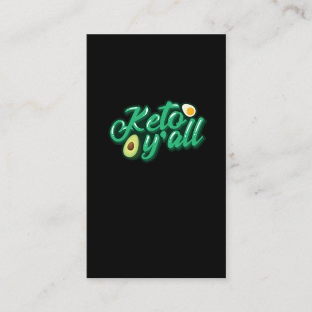 Carte De Visite Keto Diet Low Carb High Grat Fitness Nutrition (Devant)