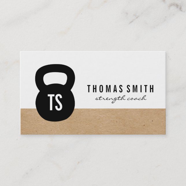 Carte De Visite Kettle Bell Personal Trainer Géométrique (Devant)