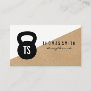 Carte De Visite Kettle Bell Personal Trainer Géométrique