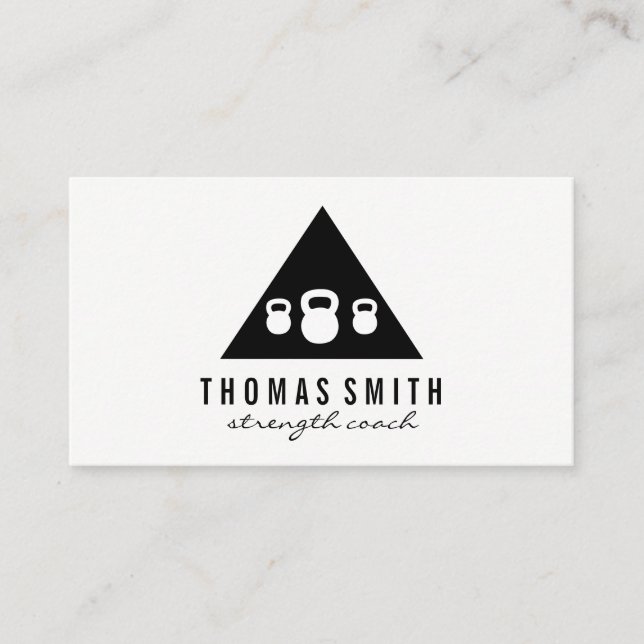 Carte De Visite Kettle Bell Personal Trainer | Triangle (Devant)