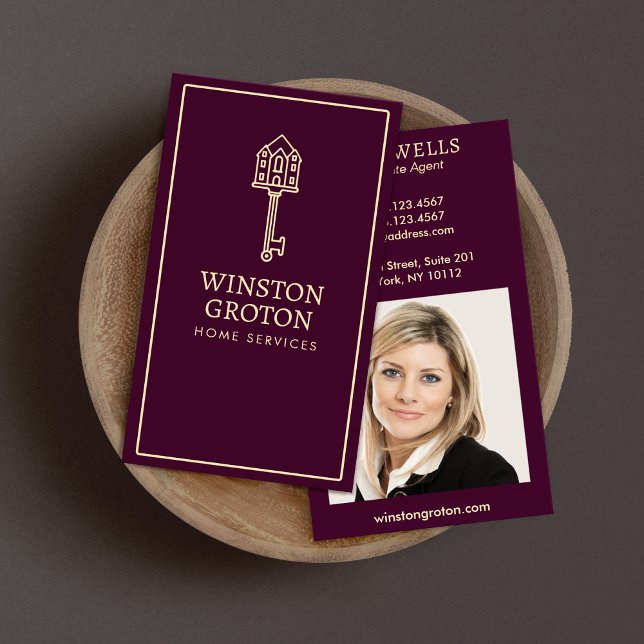 Carte De Visite Key Immobilier Agent Photo Bourgogne (Créateur téléchargé)