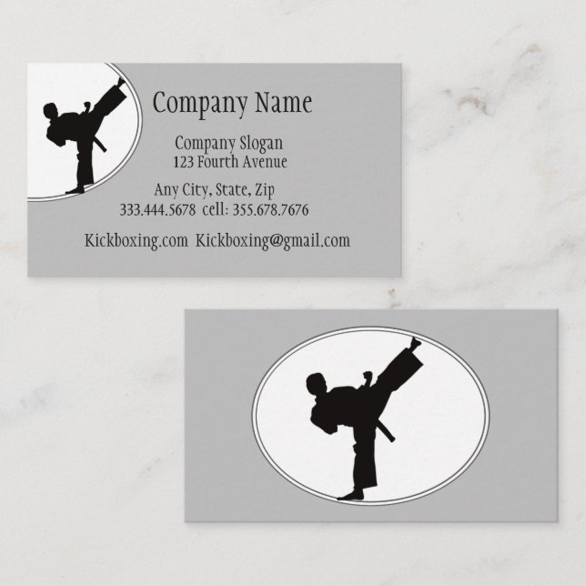 Carte De Visite Kickboxing ou Martial Art Sport (Devant / Derrière)
