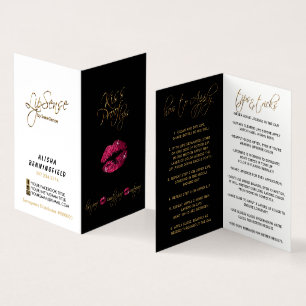 Carte De Visite Kiss Proof Hot Rose Lièvres et instructions noire
