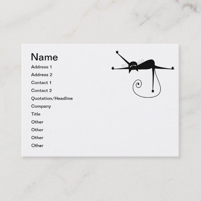 Carte De Visite Kitty fantaisie noir 7 (Devant)