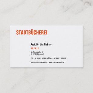 Carte De Visite KLarge Visitenkarte mit orange