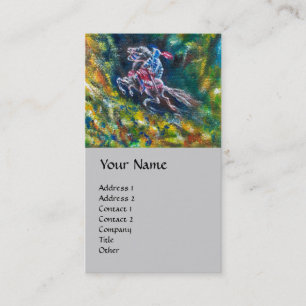 Carte De Visite KNIGHT LANCELOT, CHEVAL EN FORÊT VERTE Gris