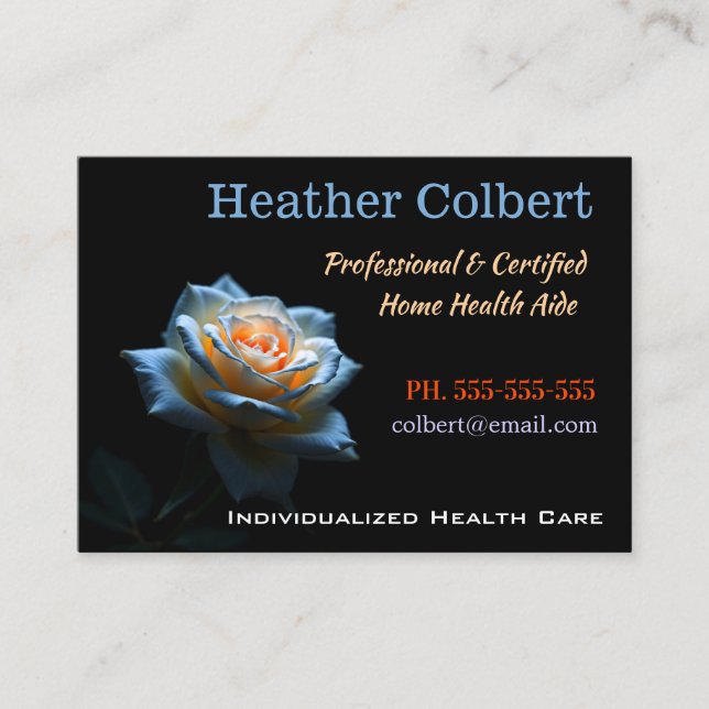 Carte De Visite Knight Rose Professional Caregiver  (Devant)