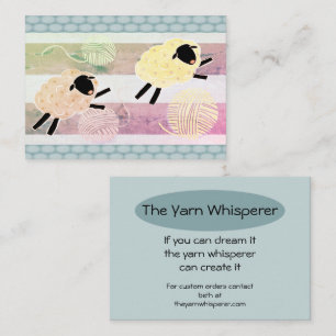 Carte De Visite Knit de Crochet en fils de mouton laineux