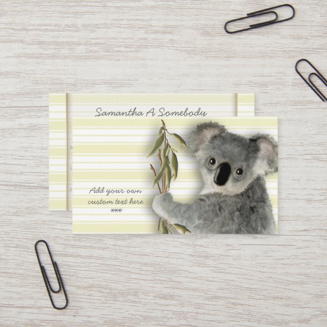 Carte De Visite Koala mignon (Devant/Arrière en situation)