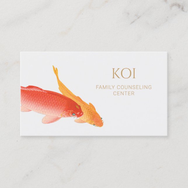 Carte De Visite Koi Fish Conseiller et Thérapeute (Devant)