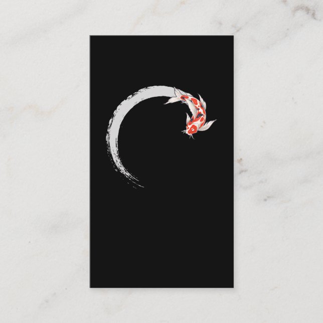 Carte De Visite Koi Japonais Enso Poisson Carpe Cercle (Devant)
