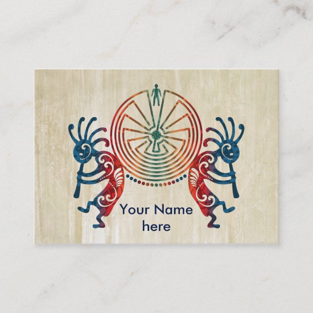 Carte De Visite KOKOPELLI/HOMME DANS LE LABYRINTHE + vos idées (Devant)