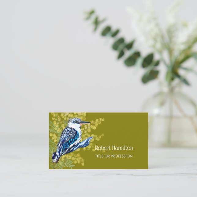 Carte De Visite Kookaburra aquarelle peinture d'oiseau australien (Debout devant)