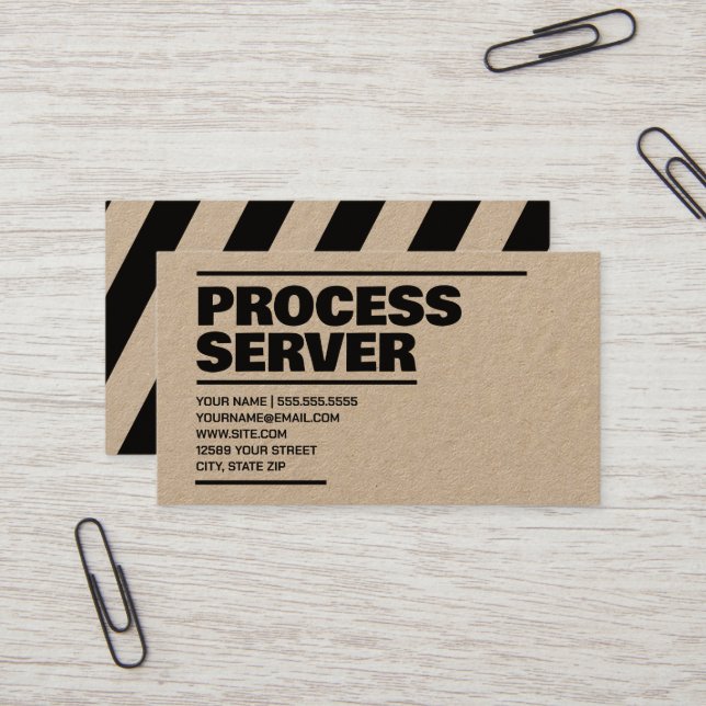 Carte De Visite Kraft de service de processus (Devant/Arrière en situation)
