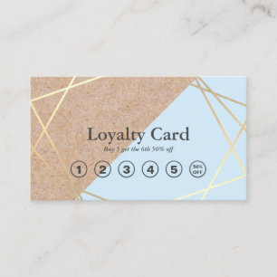 Carte De Visite Kraft d'or géométrique Imprimé Pastel Blue Loya