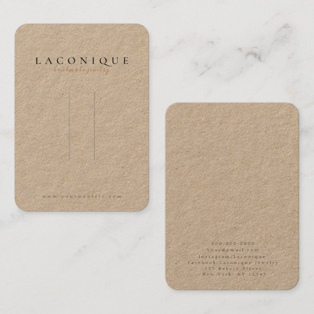 Carte De Visite Kraft | Écran de cheveu | Bijoux (Devant / Derrière)