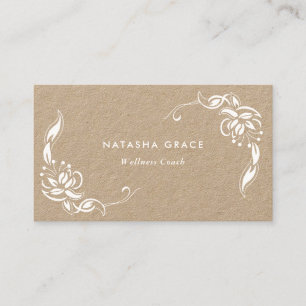 Carte De Visite Kraft Floral naturel