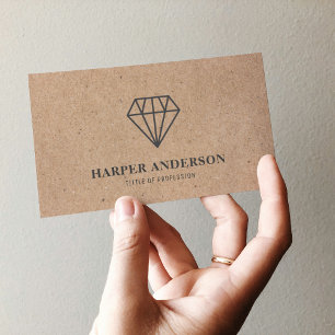 Carte De Visite Kraft Modern Black Diamond Professionnel