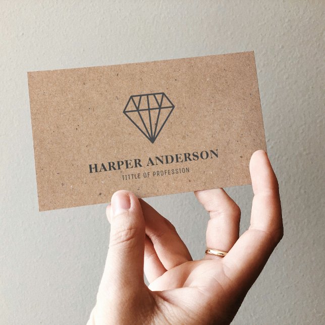 Carte De Visite Kraft Modern Black Diamond Professionnel (Créateur téléchargé)