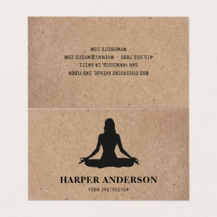Carte De Visite Kraft Yoga Instructeur Professionnel Logo Entrepri
