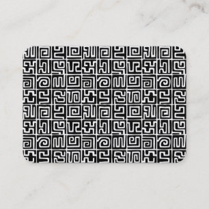 Carte De Visite Kuba Style Motif 071019 - Noir et Blanc