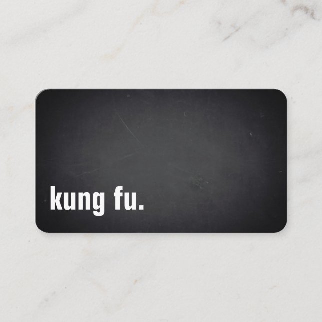 Carte De Visite kung fu. Modern Minimalist Blackboard Professional (Devant)