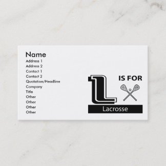Carte De Visite L est pour la lacrosse