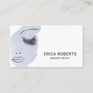 Carte De Visite La beauté fouette l'aquarelle bleu-clair de