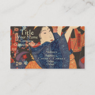Carte De Visite La beauté japonaise donne des vêtements colorés
