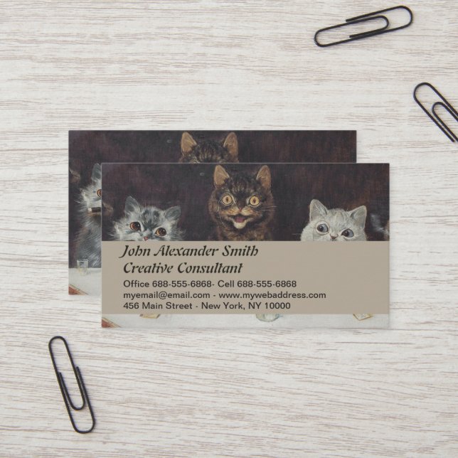 Carte De Visite La célébration de la licence du chat (Devant/Arrière en situation)